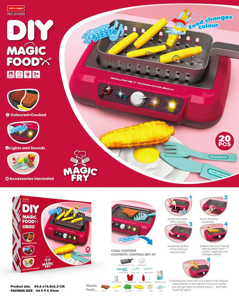 Induction Kitchen Cooking Toys Diy Children's Play House Toy Food Recognize Change Color Toys Kids Gifts beldemo5-toys2