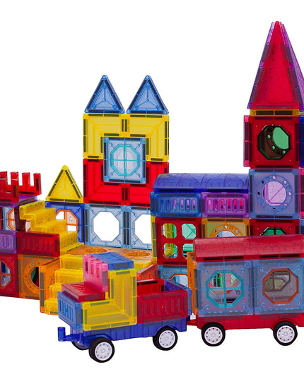 149 Pcs Magnetic Building Tiles Set For Kids With 2 Cars -Stronger 3D Magnetic Building Blocks -Colorful STEM Magnetic Toys Develop Motor Skills & Creativity beldemo5-toys2