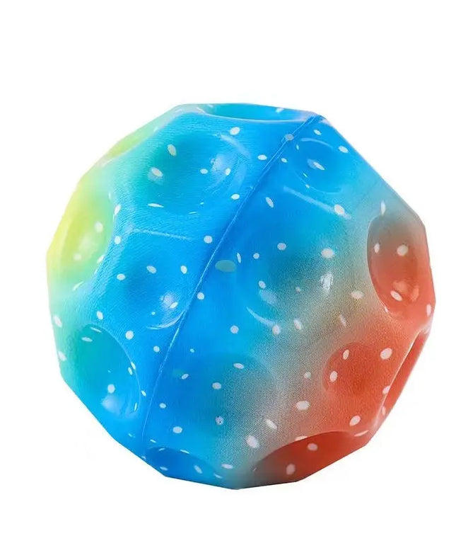 Colorful Hole Ball Soft Bouncy Ball Anti-fall Moon Shape Porous Bouncy Ball Kids Indoor Toys Ergonomic Design Elastic Ball beldemo5-toys2