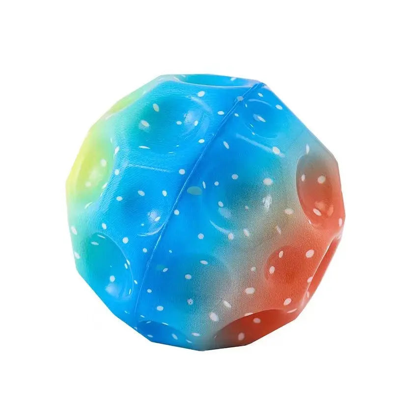 Colorful Hole Ball Soft Bouncy Ball Anti-fall Moon Shape Porous Bouncy Ball Kids Indoor Toys Ergonomic Design Elastic Ball beldemo5-toys2