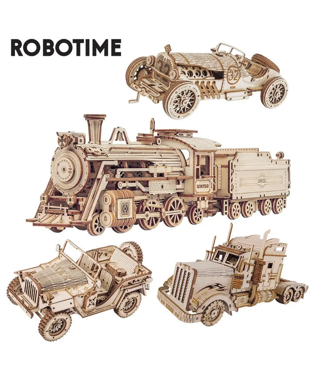 Robotime ROKR Train Model 3D Wooden Puzzle Toy Assembly Locomotive Model Building Kits for Children Kids Birthday Christmas Gift beldemo5-toys2