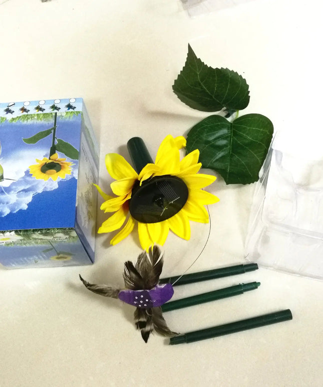 Solar Powered Butterfly with Sunflower Flying Vivid Solar Powered Bird beldemo5-toys2