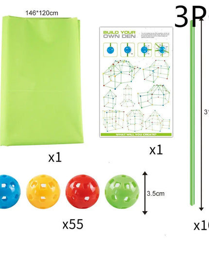 Children's Diy Bead Tent Fort Building Kit Toy Tent Building Blocks Tent Fight Tent beldemo5-toys2