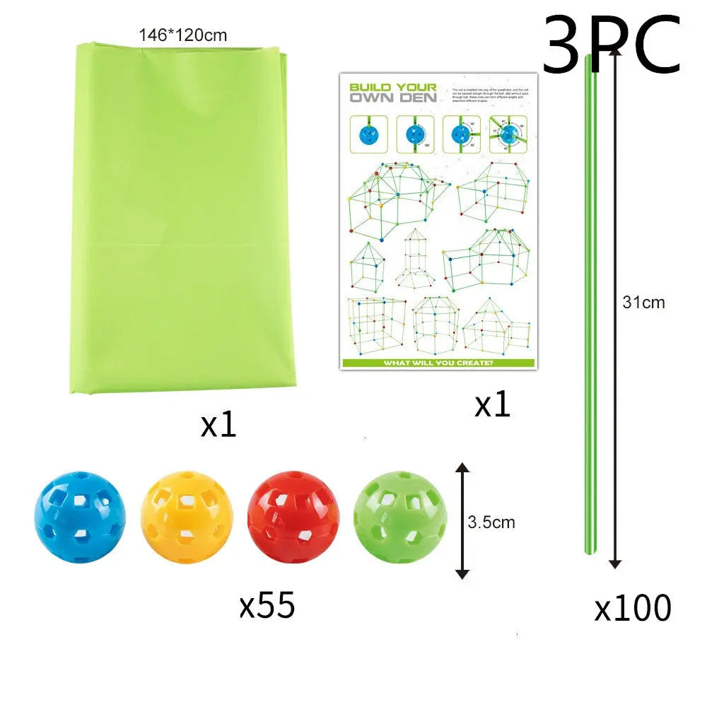 Children's Diy Bead Tent Fort Building Kit Toy Tent Building Blocks Tent Fight Tent beldemo5-toys2