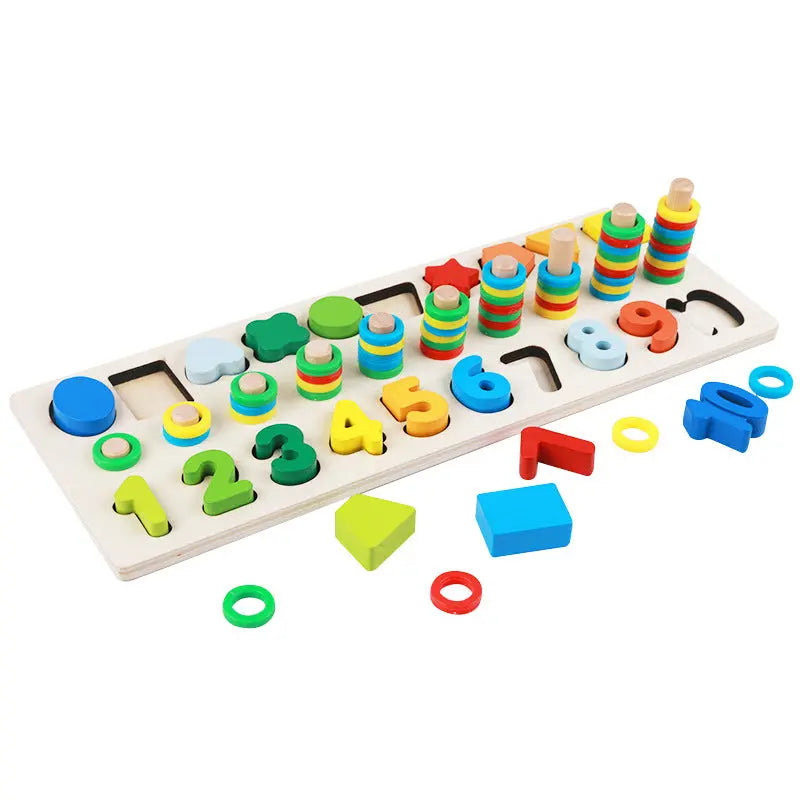 3 in 1 Early Educational Geometry Number Matching Montessori Wooden Toys beldemo5-toys2