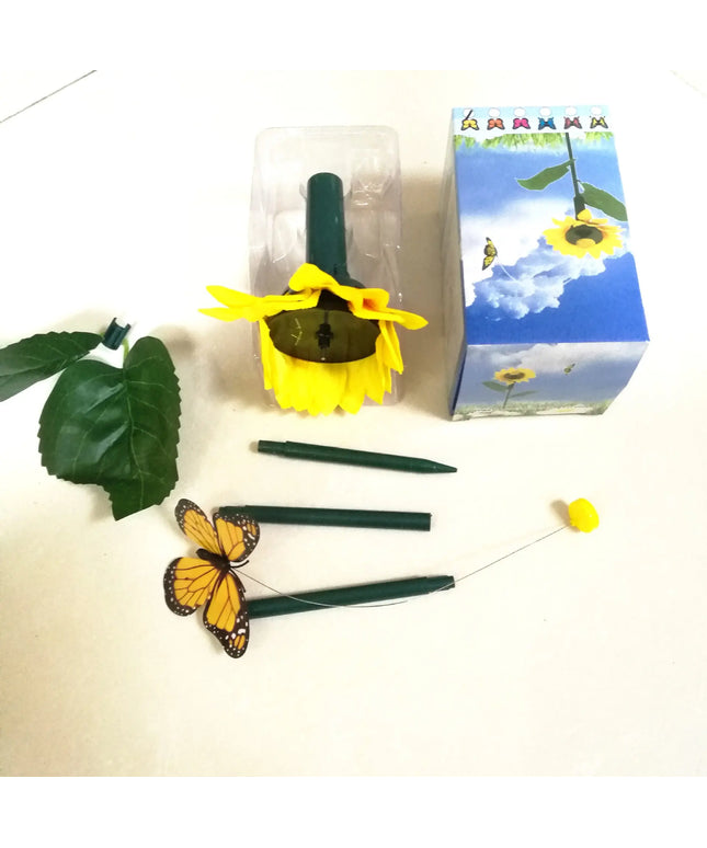 Solar Powered Butterfly with Sunflower Flying Vivid Solar Powered Bird beldemo5-toys2