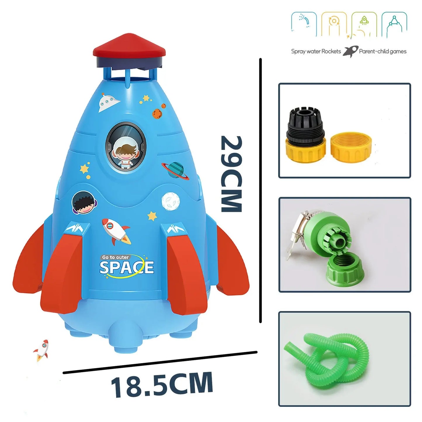 Kids Space Rocket Sprinkler Spinner beldemo5-toys2