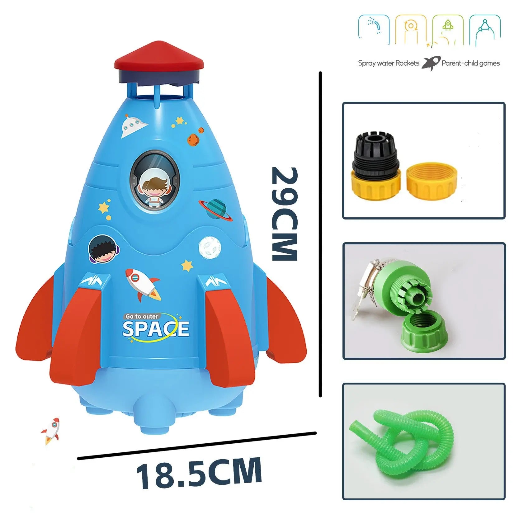 Kids Space Rocket Sprinkler Spinner beldemo5-toys2