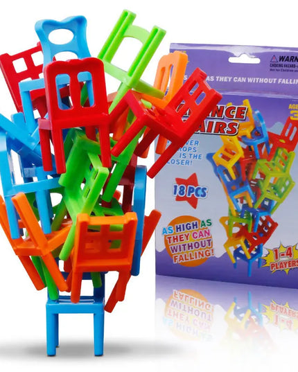 Board Game Balance Chairs Adult Kids Stacking Game Pipelines Parent-child DIY Interactive Toy Educational Toy beldemo5-toys2