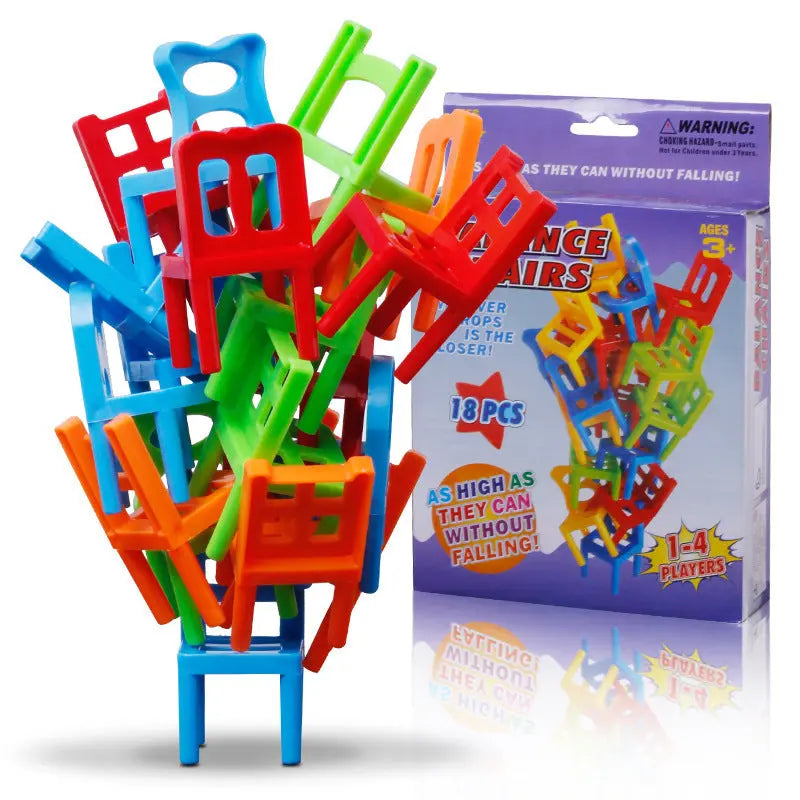 Board Game Balance Chairs Adult Kids Stacking Game Pipelines Parent-child DIY Interactive Toy Educational Toy beldemo5-toys2
