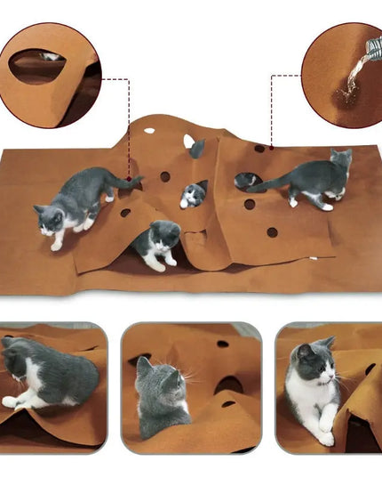 Cat Playing Mat Training Pet Activity Play Mats Collapsible Pets Rug Scratch Resistant Toys Bite Pad Dropshipping beldemo5-toys2