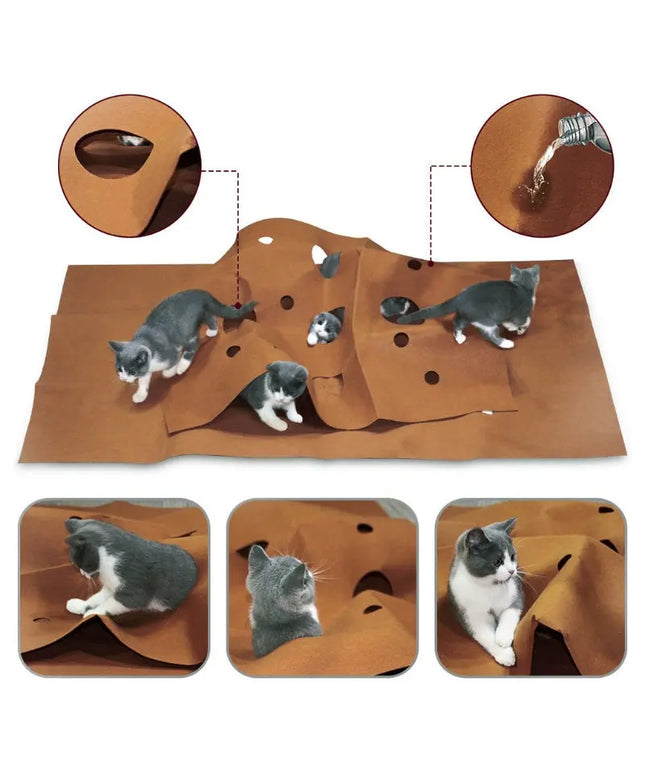 Cat Playing Mat Training Pet Activity Play Mats Collapsible Pets Rug Scratch Resistant Toys Bite Pad Dropshipping beldemo5-toys2