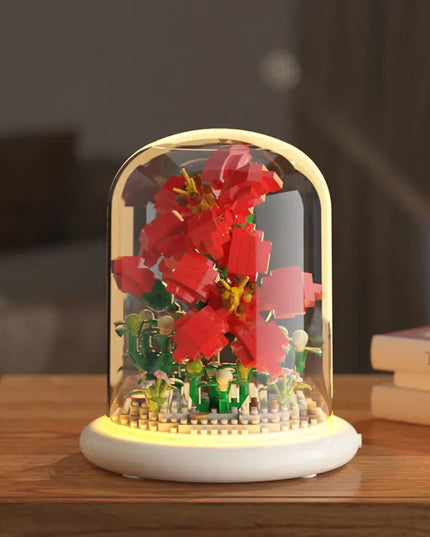 Building Block Flower Eternal Rose Small Particle Building Block Assembly Toy Gift Desktop Decoration beldemo5-toys2
