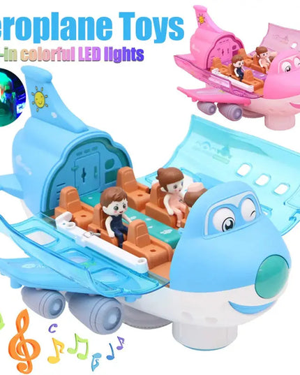 360 Rotating Electric Plane Airplane Toys For Kids Bump And Go Action Toddler Toy Plane With LED Flashing Light Sound For Boys beldemo5-toys2