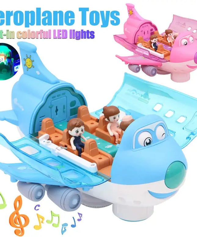 360 Rotating Electric Plane Airplane Toys For Kids Bump And Go Action Toddler Toy Plane With LED Flashing Light Sound For Boys beldemo5-toys2