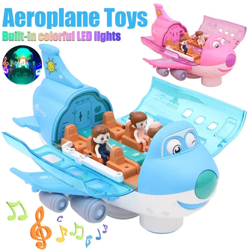 360 Rotating Electric Plane Airplane Toys For Kids Bump And Go Action Toddler Toy Plane With LED Flashing Light Sound For Boys beldemo5-toys2