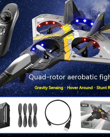 Children's Remote Control Aircraft V17 Fighter Drone Drop-resistant Foam Fixed Wing Glider Stunt Boy Toy beldemo5-toys2