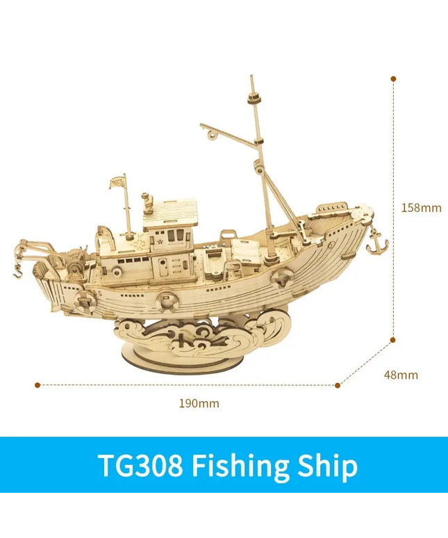 Robotime Boat & Ship Model 3D Wooden Puzzle Games Toys Assembly Kit For Children Kids Girls Birthday Christmas Gift Dropshipping beldemo5-toys2