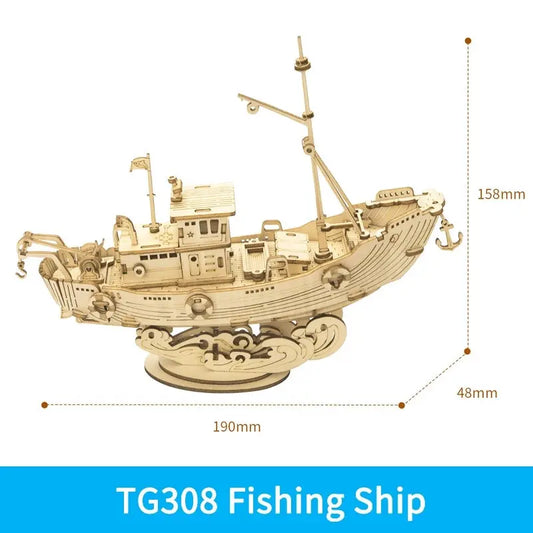 Robotime Boat & Ship Model 3D Wooden Puzzle Games Toys Assembly Kit For Children Kids Girls Birthday Christmas Gift Dropshipping beldemo5-toys2
