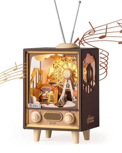 Robotime Rolife Sunset Carnival Music Boxes With Lights For Kids Adults Home Decoration Luxurious Design 3D Wooden Puzzle Toys beldemo5-toys2