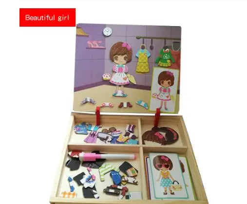 Montessori Magnetic Fun Puzzle Children's Wooden Puzzle Box Game Cartoon Educational Painting Toys For Children Gift Antistress beldemo5-toys2