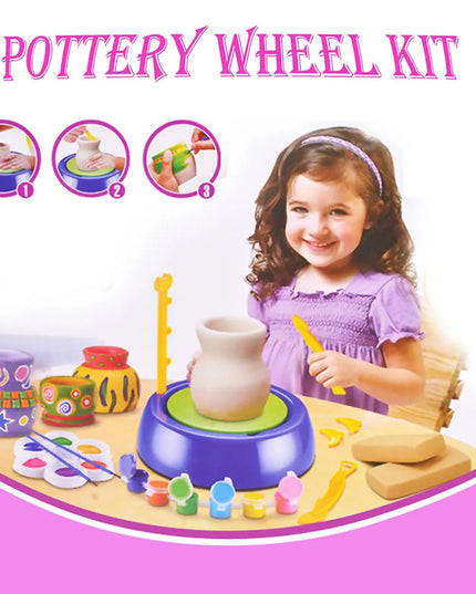 Bginners Pottery Wheel Kit Craft Toys For Kids With Paints And Tools Diy Toy Clay Pots Making Pottery Wheel Set For Kids Gifts beldemo5-toys2