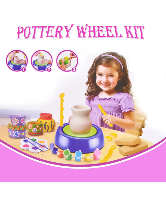 Bginners Pottery Wheel Kit Craft Toys For Kids With Paints And Tools Diy Toy Clay Pots Making Pottery Wheel Set For Kids Gifts beldemo5-toys2