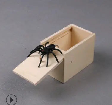 Prank Spider Wooden Scare Box Trick Play Joke Lifelike Surprise April Fools' Day Funny Novelty Toys Gags Practical Gifts beldemo5-toys2