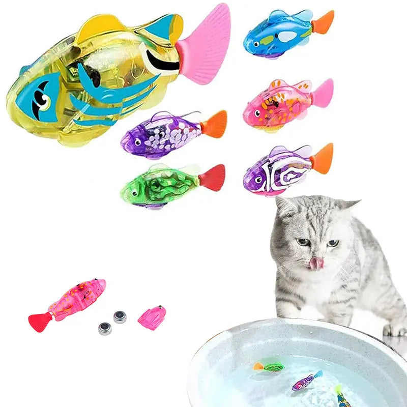 Cat Interactive Electric Fish Water Toy For Indoor Play Swimming Robot Fish Toys For Cat Dog Pet Baby Swimmer Bath Robofish Toys beldemo5-toys2