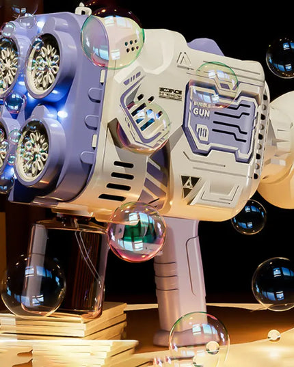 Bubble Gun Rocket Soap Bubble Machine Electric Space Launcher Continues To Produce Bubbles With LED Light beldemo5-toys2