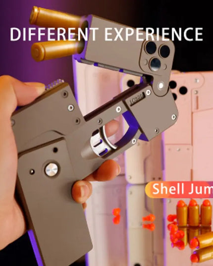 Harmless Folding Pistol Bullet Automatic Shell Throwing Toy Creative Soft  Mobile Phone Appearance Gun Outdoor Interactive Kid Gift beldemo5-toys2