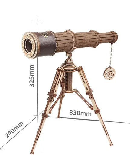 Telescope Astronomical Geographer Wooden D Three-dimensional Assembling Toy beldemo5-toys2