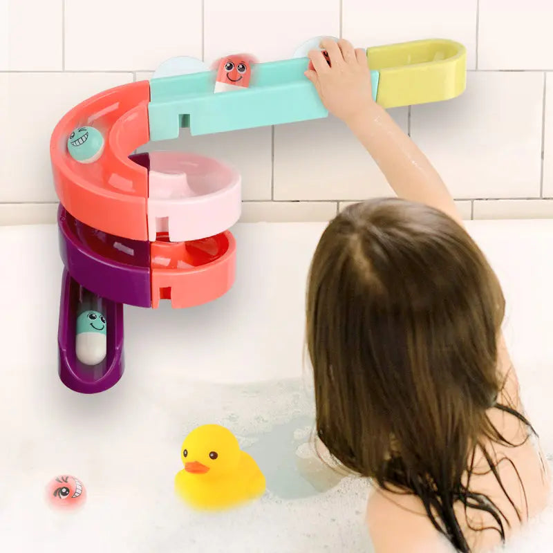 Kids Bath Toys Wall Suction Cup Marble Race Run Track Bathroom Bathtub Baby Play Water Games Toy Kit for Children beldemo5-toys2