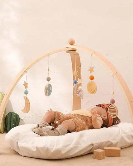 Triangle Rack Wooden Fitness Equipment Newborn Baby Crib Toy beldemo5-toys2