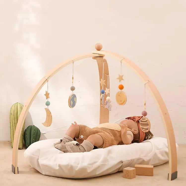 Triangle Rack Wooden Fitness Equipment Newborn Baby Crib Toy beldemo5-toys2