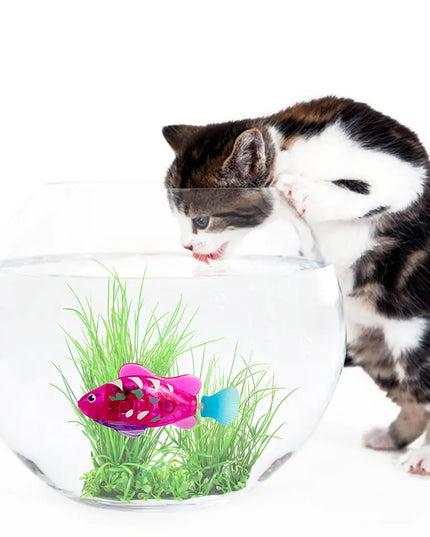 Pet Fish Electronic Cat Toys With Grass LED Light Toys beldemo5-toys2