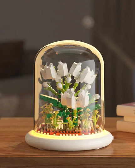 Building Block Flower Eternal Rose Small Particle Building Block Assembly Toy Gift Desktop Decoration beldemo5-toys2