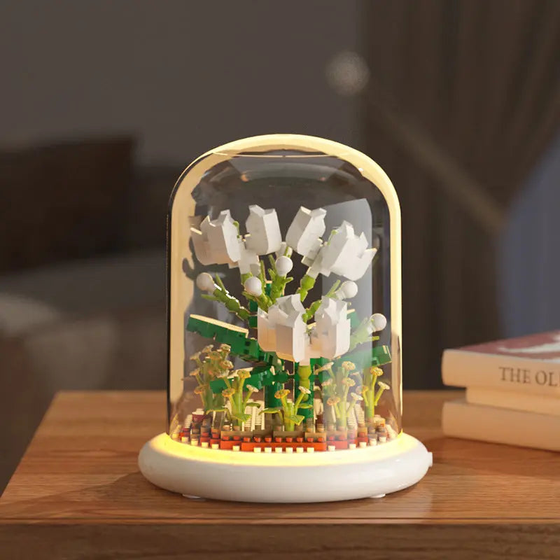 Building Block Flower Eternal Rose Small Particle Building Block Assembly Toy Gift Desktop Decoration beldemo5-toys2