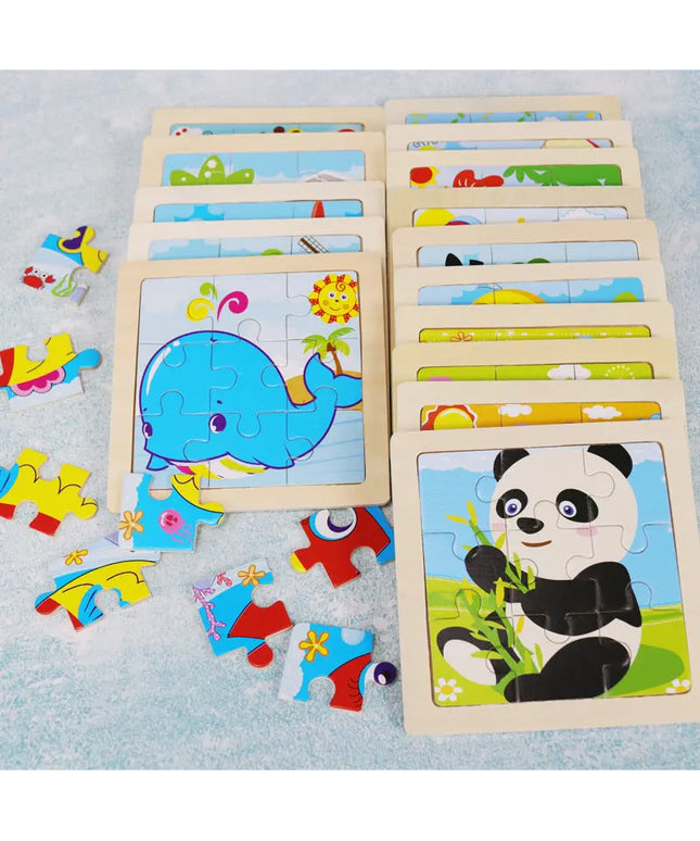 Children cartoon 3D puzzle 9 pieces puzzle animal wooden beldemo5-toys2