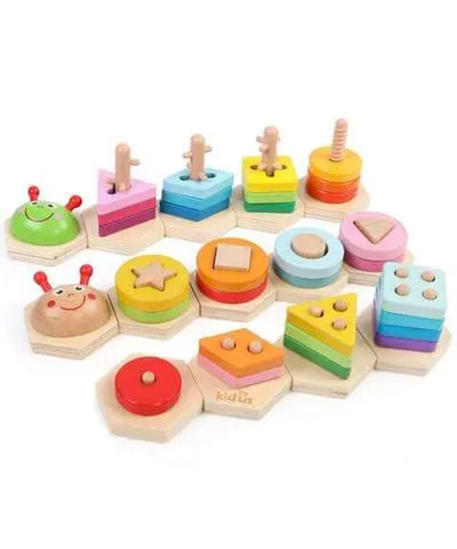 Wooden Shape Sorting Stacking Puzzle beldemo5-toys2
