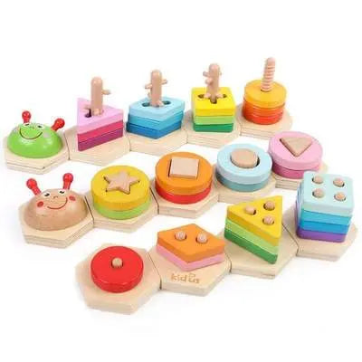 Wooden Shape Sorting Stacking Puzzle beldemo5-toys2