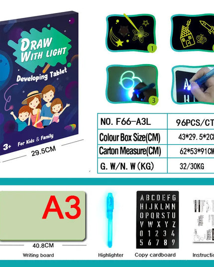 Educational Toy Drawing Pad 3D Magic 8 Light Effects Puzzle Board Sketchpad beldemo5-toys2