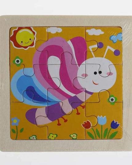 Children cartoon 3D puzzle 9 pieces puzzle animal wooden beldemo5-toys2