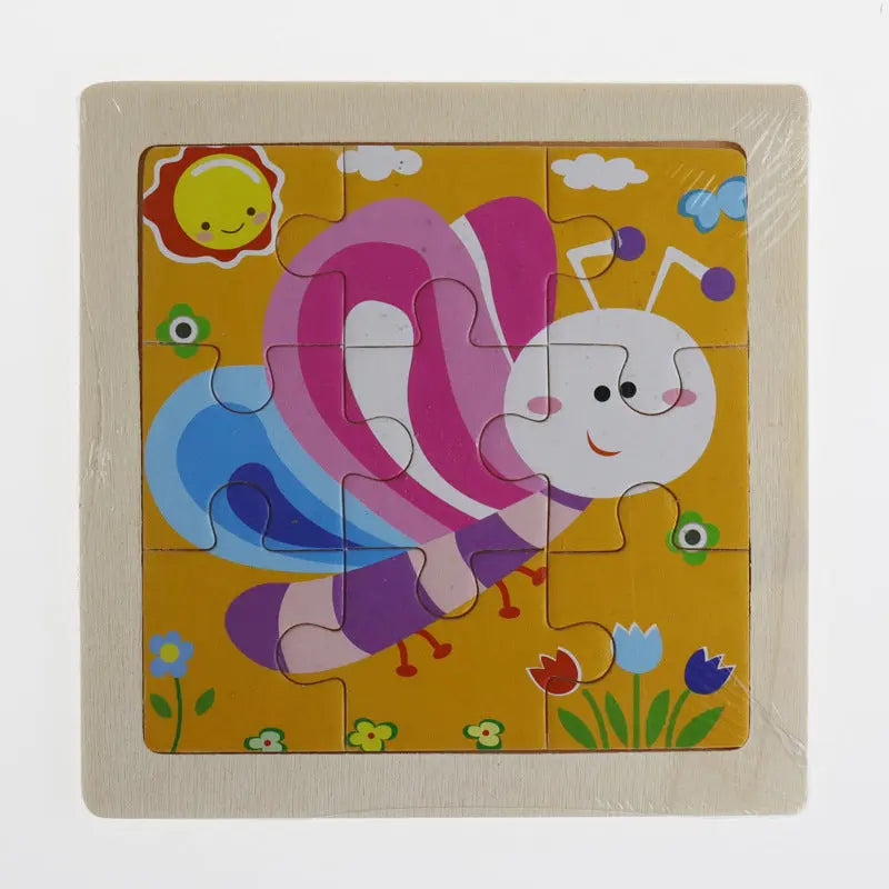 Children cartoon 3D puzzle 9 pieces puzzle animal wooden beldemo5-toys2