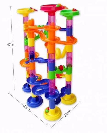 DIY Construction Marble Race Run Maze Balls Track plastic house Building Blocks beldemo5-toys2
