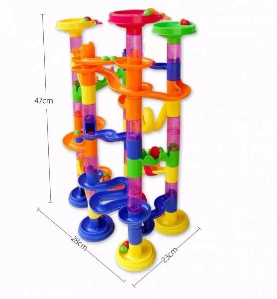 DIY Construction Marble Race Run Maze Balls Track plastic house Building Blocks beldemo5-toys2