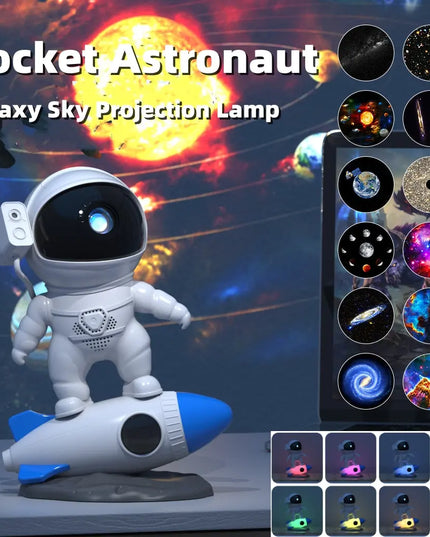 Rocket Astronaut Galaxy Starry Sky Projector Lamp Desktop beldemo5-toys2