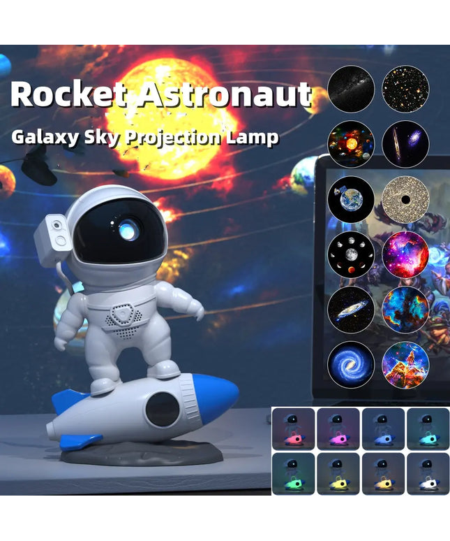 Rocket Astronaut Galaxy Starry Sky Projector Lamp Desktop beldemo5-toys2