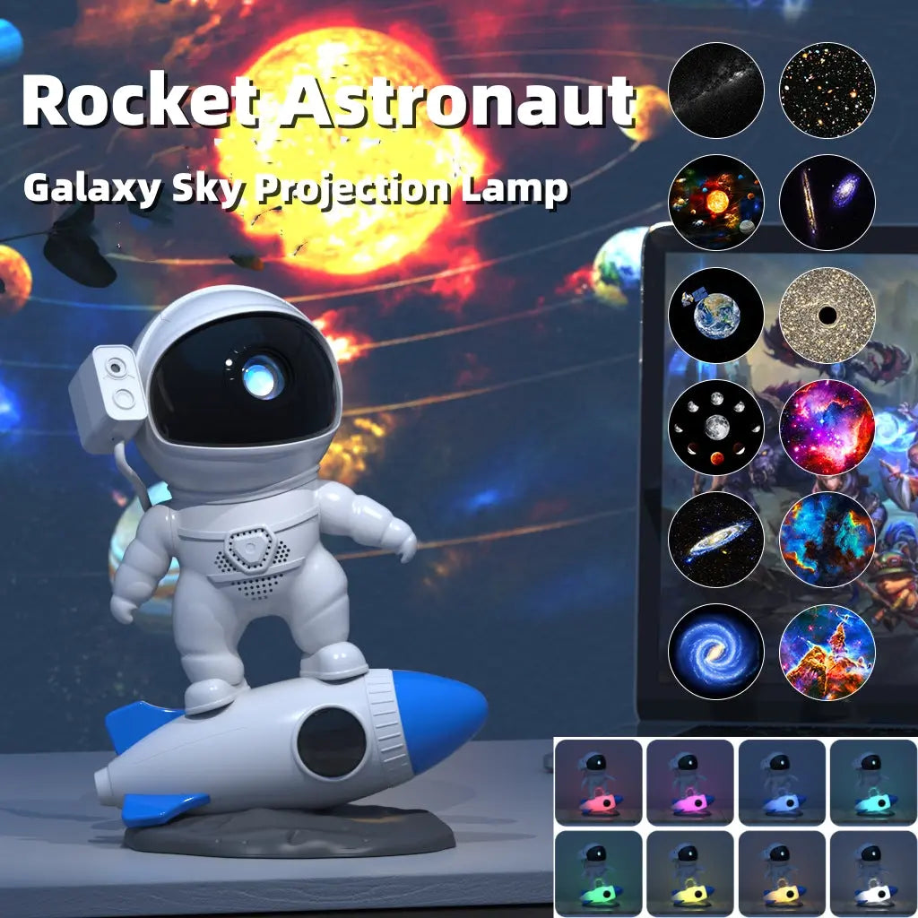Rocket Astronaut Galaxy Starry Sky Projector Lamp Desktop beldemo5-toys2
