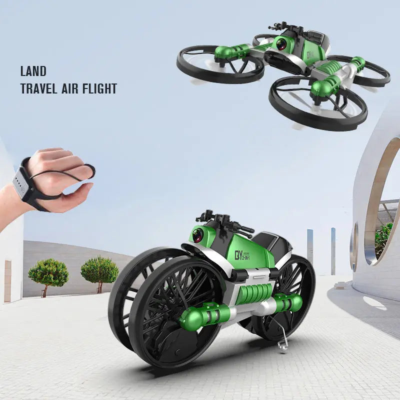 WiFi FPV RC Drone Motorcycle 2 in 1 Foldable Helicopter Camera 0.3MP Altitude Hold RC Quadcopter Motorcycle Drone 2 in 1 Dron beldemo5-toys2